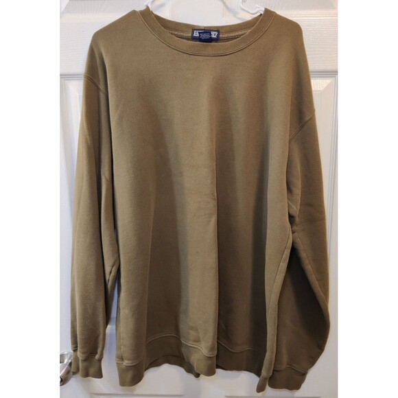 Lands End Mens Olive Green Pullover Sweater Size L 42-44 Long Sleeve - Picture 1 of 5